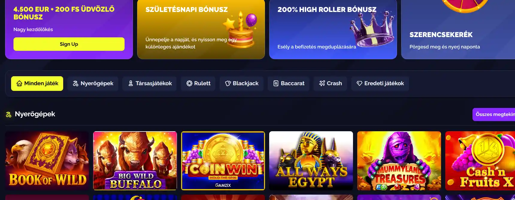Goldbet játékkategóriák és bónuszok